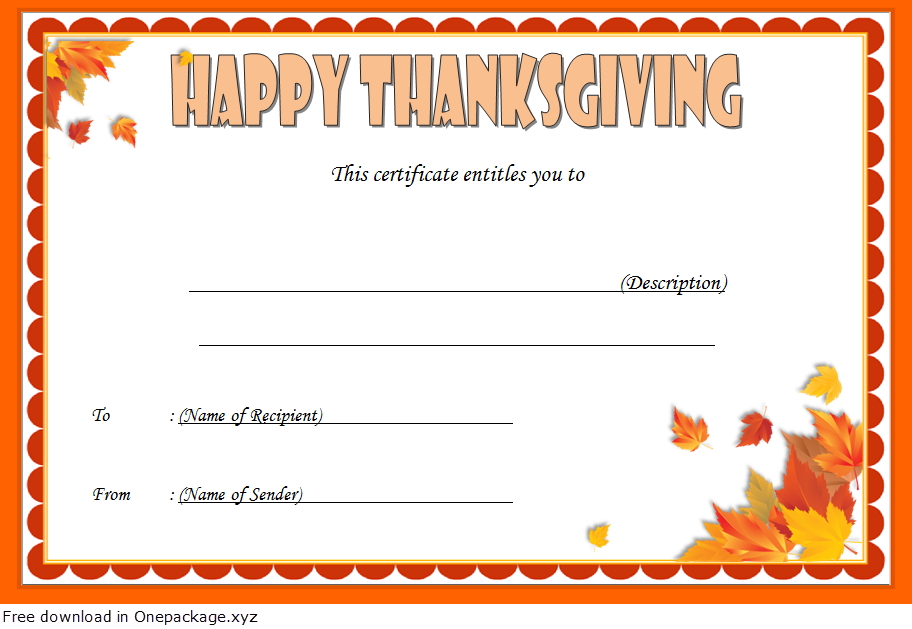 Free Thanksgiving Gift Certificate Template (2024 Survive Family Drama): editable, printable, Microsoft Office Word, PDF, holiday, turkey.