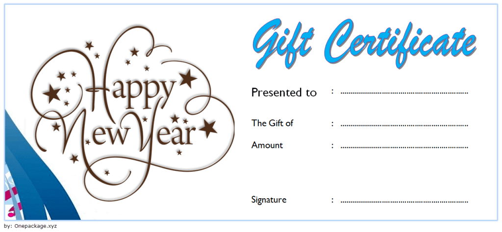 Happy New Year Gift Certificate Template Free Editable (Celebrating 2024), say goodbye to boring gifts and hello to creativity: Microsoft Word, PDF.