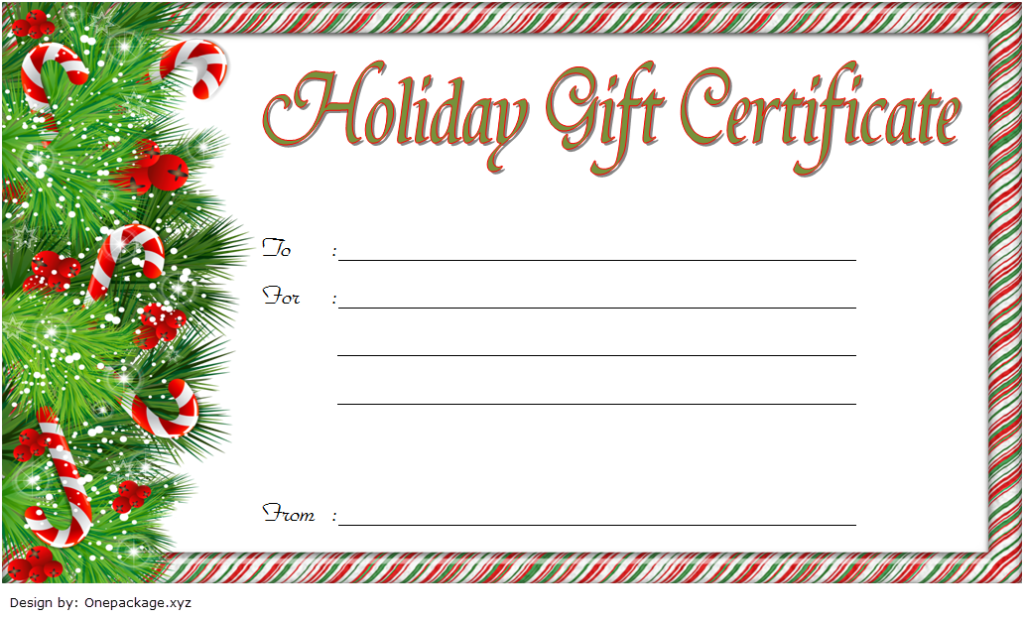 Holiday Gift Certificate Template Free Printable (100% Satisfaction Guaranteed): Microsoft Word, PDF, Christmas, massage, fillable, downloadable.