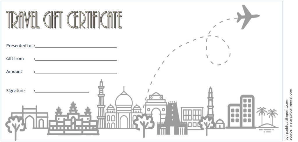 Travel Gift Certificate Template Free Download (100% Best Pick) for 2024: Microsoft Word, PDF, trip, holiday, voucher, vacation, printable, editable.