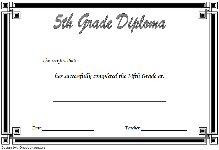 Read more about the article 5th Grade Graduation Certificate Template Free (The Class of 2024)