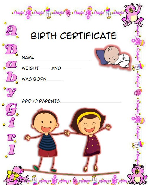 Birth Certificate Template (2024 Perfect Format) Free Download: editable, customizable, fillable, Microsoft Word, PDF, doll, baby, boy, girl.