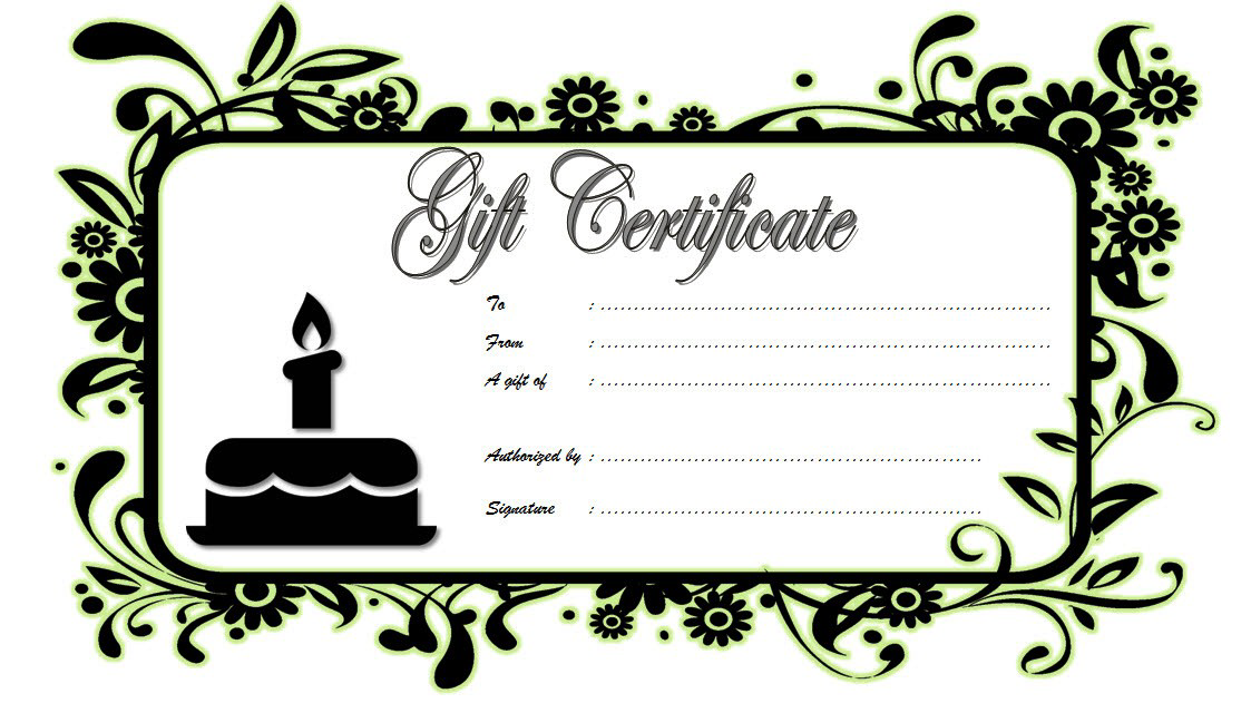 Happy Birthday Gift Certificate Template Free Editable (Celebrate in 2024 Style): massage, spa, tattoo, present, Microsoft Word, PDF, customizable.