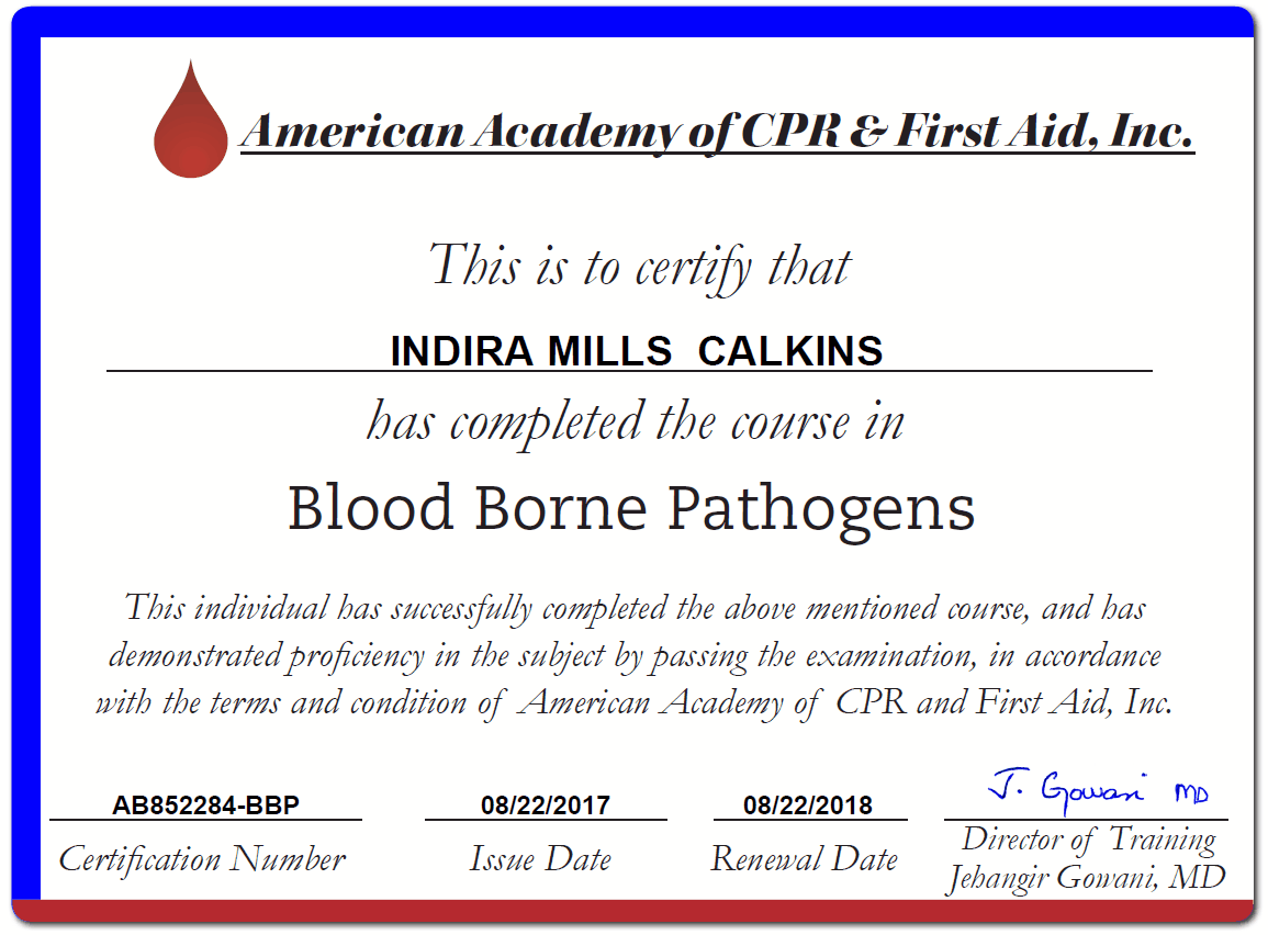 Bloodborne Pathogen Training Certificate Free Printable (2024 Best Designs) for OSHA, APPA, completion, course, PDF format, certification.