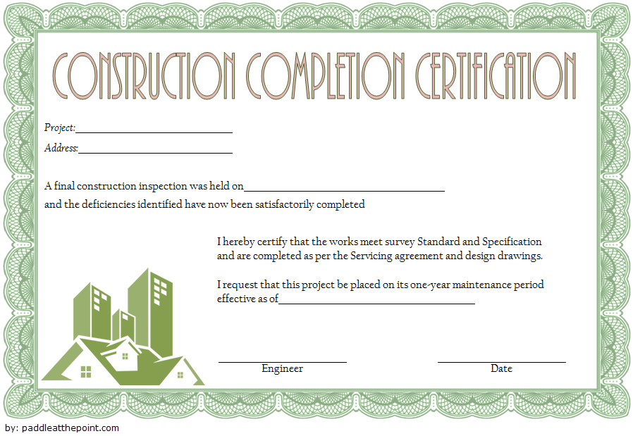 You are currently viewing Certificate of Construction Completion Template Free (Just Add 2024 Magic)