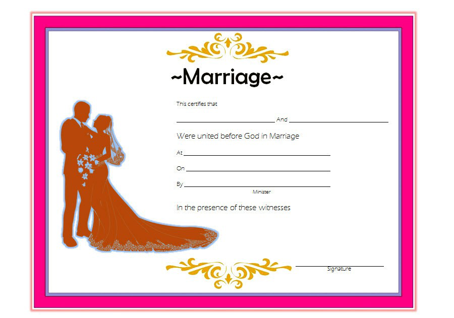 Editable Marriage Certificate Template Word (100% Free Customizable): Microsoft Office, PDF, wedding, blank, fillable, commemorative, downloadable.