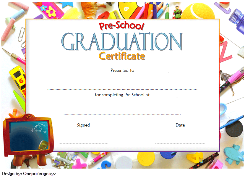 Preschool Diploma Certificate Free Printable (100% Well-Deserved Honor): Microsoft Word, PDF, graduation, completion, customizable template.