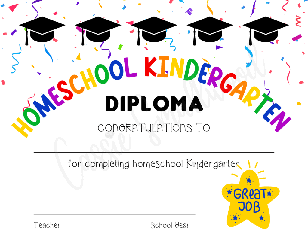 Homeschool Graduation Certificate Template Free Printable (Achieving 10% Academic Excellence): Microsoft Word, PDF, kindergarten, diploma, grade, completion.