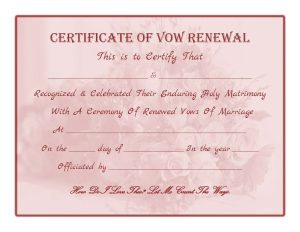 Read more about the article Free Marriage Vow Renewal Certificate Template (90% Eternally Bound)