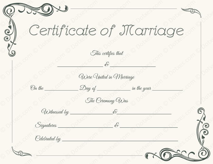 Virtual Marriage Certificate Template Free Download (98% Wedding in The Clouds): Microsoft Word, PDF, printable, customizable, online.