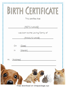 Read more about the article Free Pet Birth Certificate Template (It’s 2024 Official)