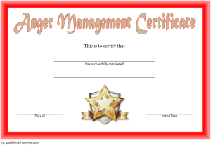 Read more about the article Free Printable Anger Management Certificate of Completion (2024 Cooling The Flames)
