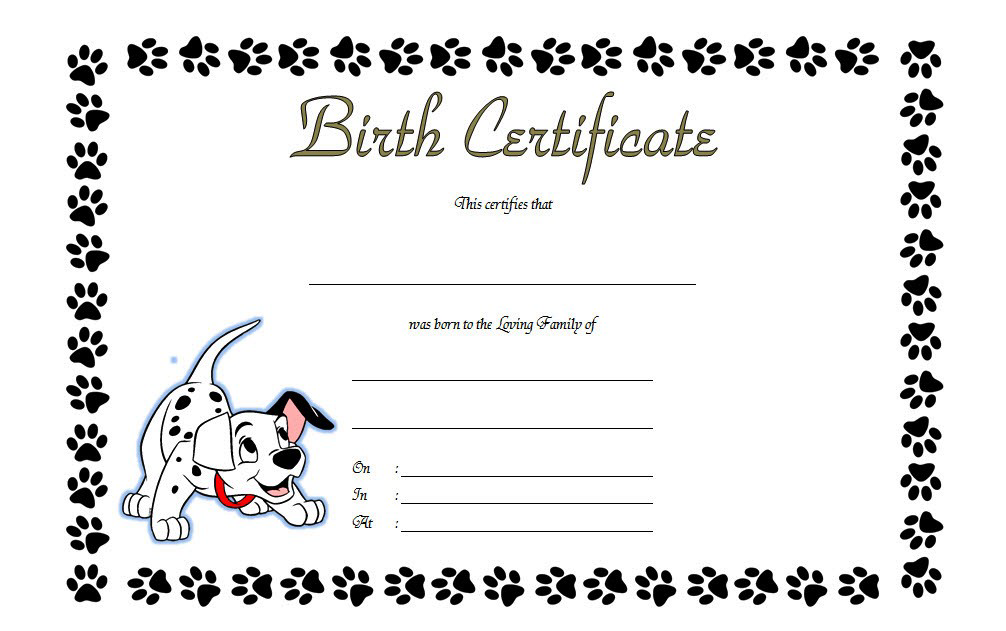 Read more about the article Free Printable Dog Birth Certificate (Barking Up The 2024 Certificate)