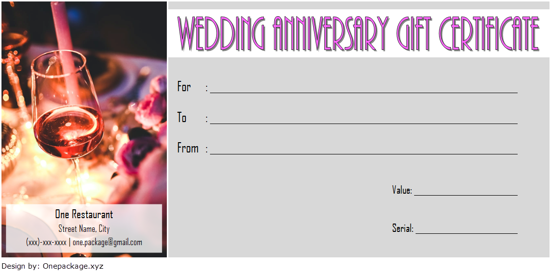 Marriage Anniversary Gift Certificate Template Free Editable (2024 Love and Laughter)