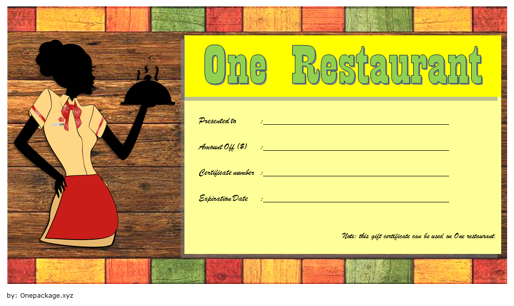 Free Printable Restaurant Gift Certificate Template (404 Code for Dining): Microsoft Word, PDF, Mexican, Chinese, Italian, fillable, customizable.