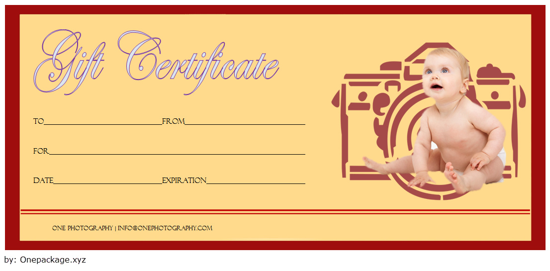 Free Photo Session Gift Certificate Template (1 Second Freeze Frame): Newborn, family, Microsoft Word, PDF, printable, editable, photography.