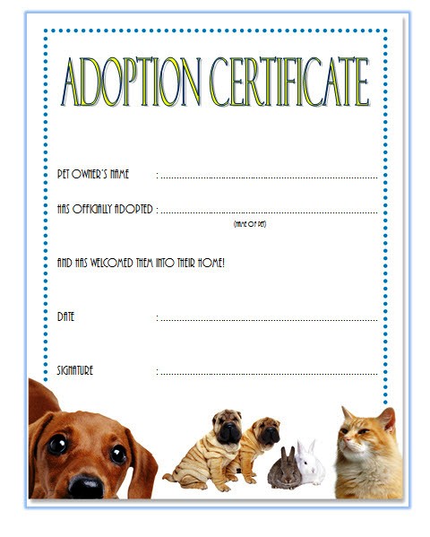 You are currently viewing Pet Adoption Certificate Free Printable (Get 2024 Positive Life)
