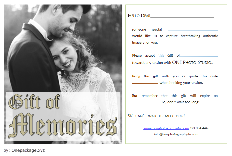 Read more about the article Photography Gift Certificate Template Free Download (1-2-3 Say Cheese)