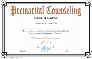 Read more about the article Premarital Counseling Certificate of Completion Template (90% Laughable Love Lessons)