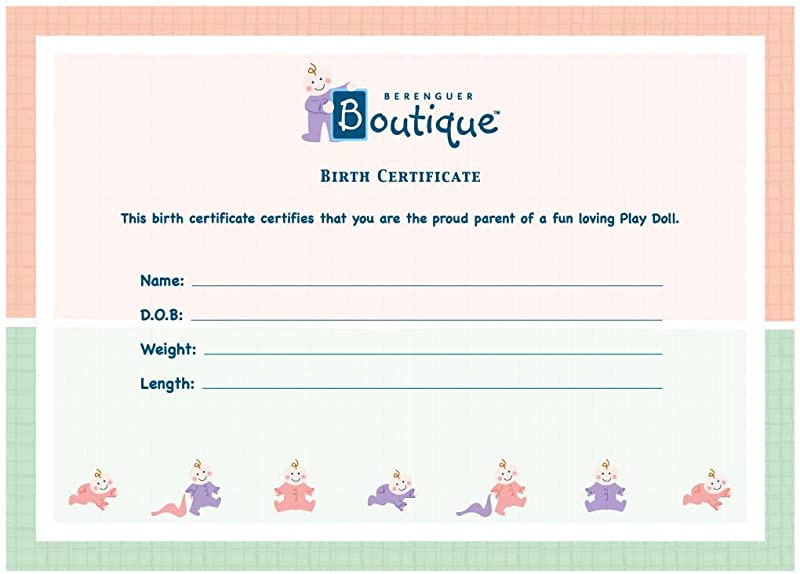 Free Reborn Baby Birth Certificate Template (Making Dolls 100% Official): Microsoft Word, PDF, printable, elf, egg, customizable, stuffed toy.