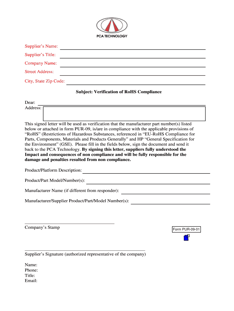 FREE RoHS Certificate of Compliance Template (2024 Essential Elements): form, fillable, EU, microchip, molex, example, printable, confomity.