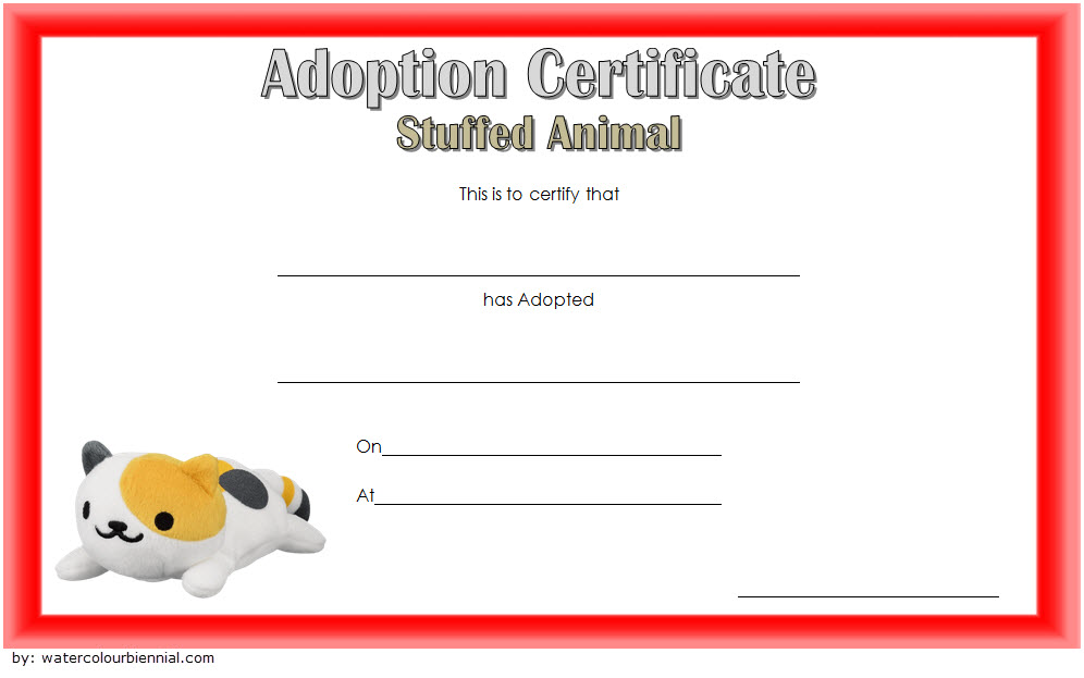 Read more about the article Stuffed Animal Adoption Certificate Template Free (Goodby 2024 Loneliness)