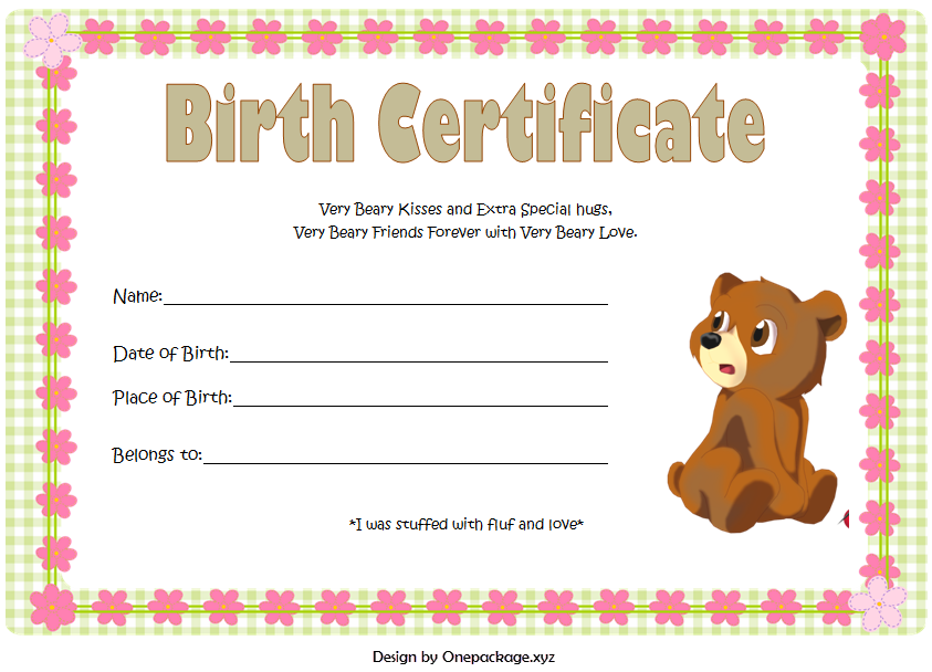 Read more about the article Teddy Bear Birth Certificate Template Free Download (100% Cuteness Overload)