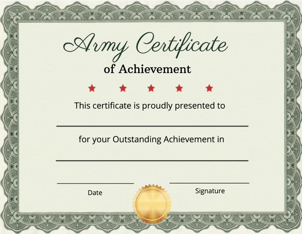 Read more about the article 2024 NEW Army Certificate of Achievement Template Free Printables