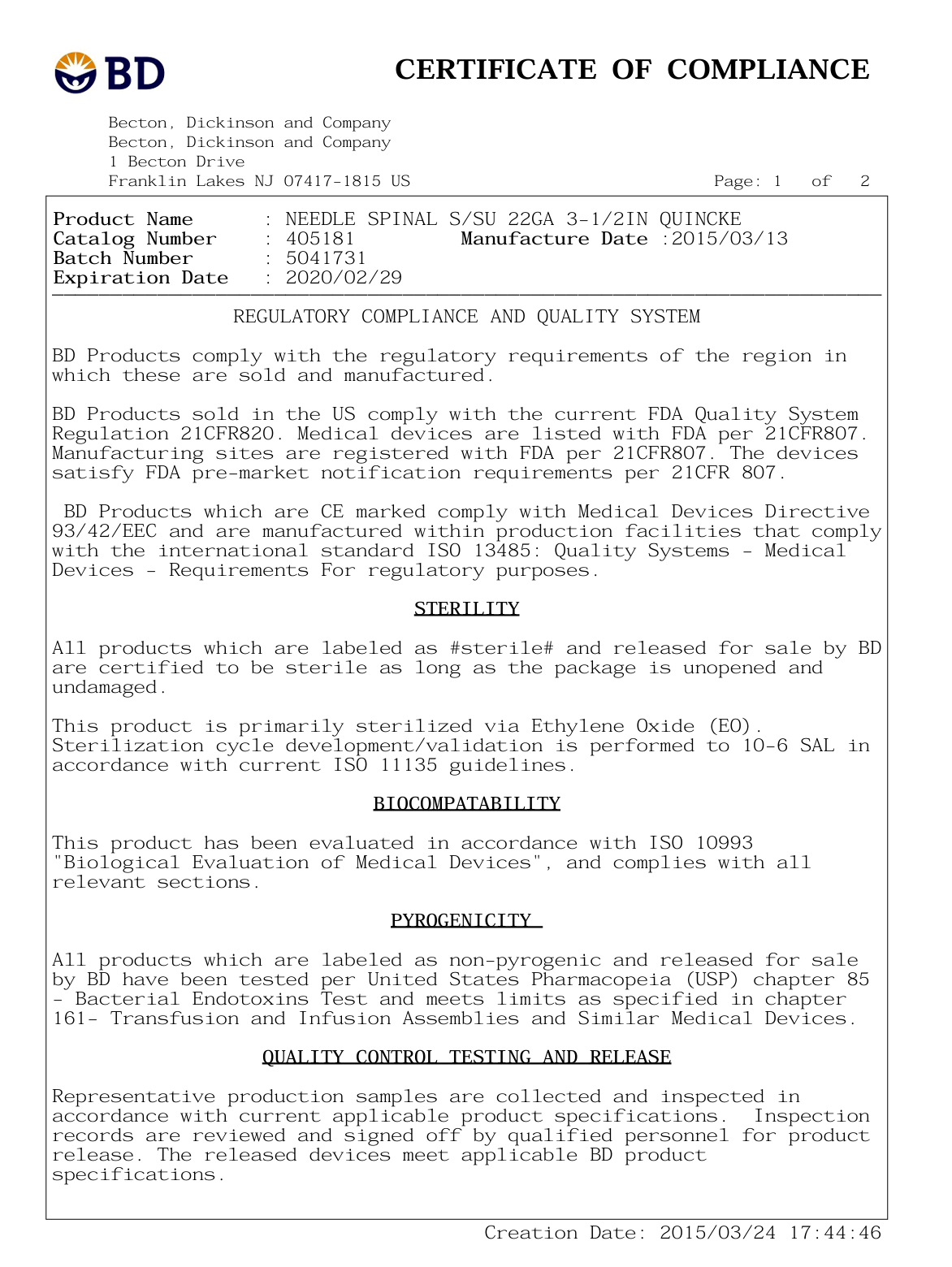 certificate of compliance medical device, nordson medical certificate of compliance, bd medical certificate of compliance, aoss medical supply certificate of compliance, certificate of compliance template medical devices