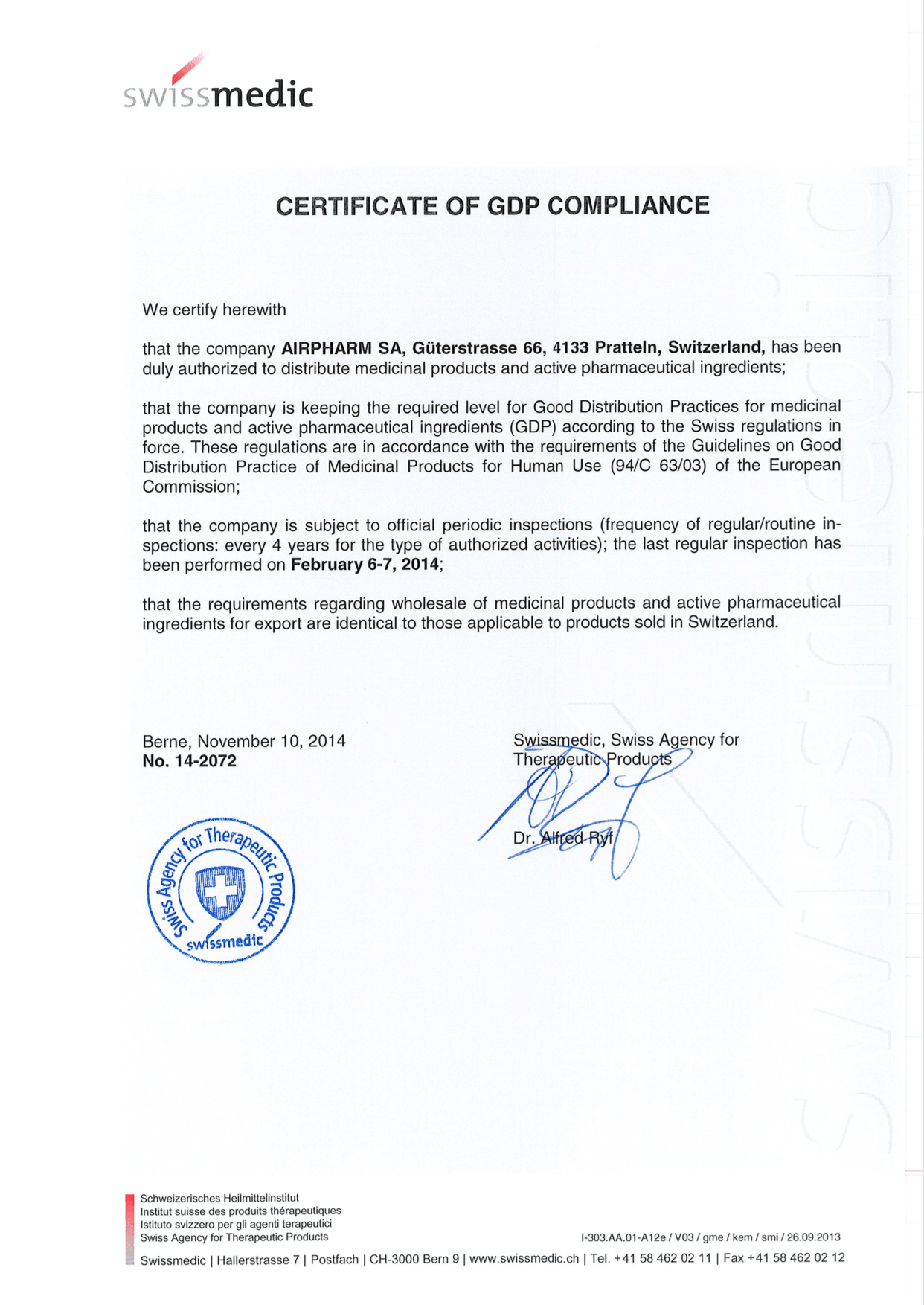 eu certificate of gmp compliance, tga certificate of gmp compliance, gmp certificate of compliance, health canada gmp certificate of compliance, swissmedic certificate of gmp compliance