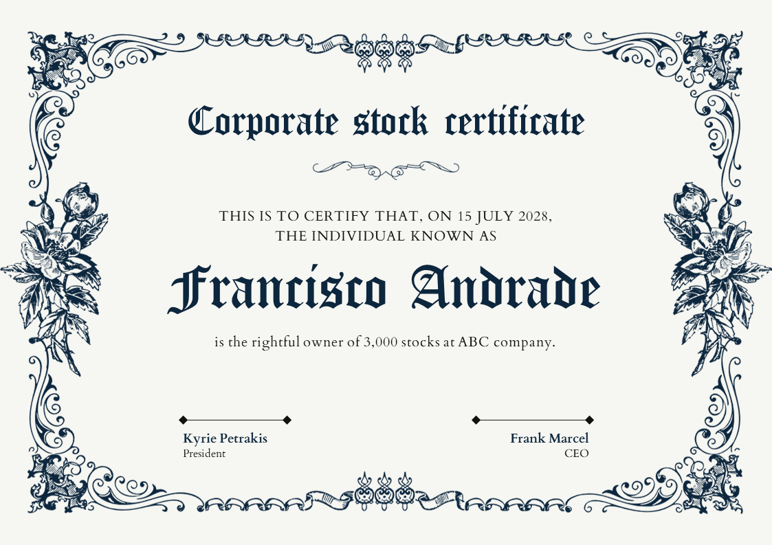 You are currently viewing 2024 Corporate Stock Certificates Template Free Download