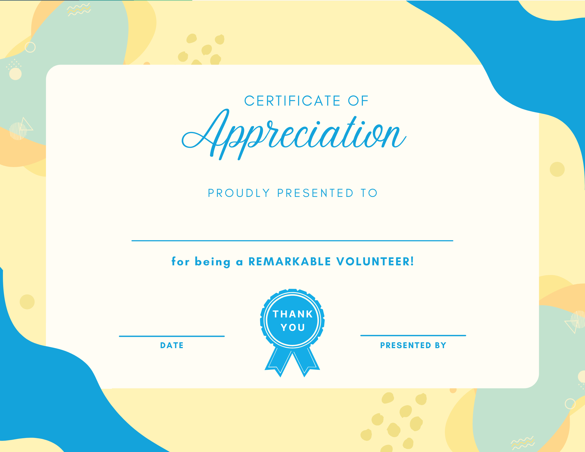 Read more about the article 2024 Free Printable Volunteer Appreciation Certificates