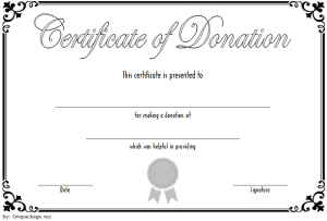Read more about the article 4+ Certificate of Donation Template Free Printables
