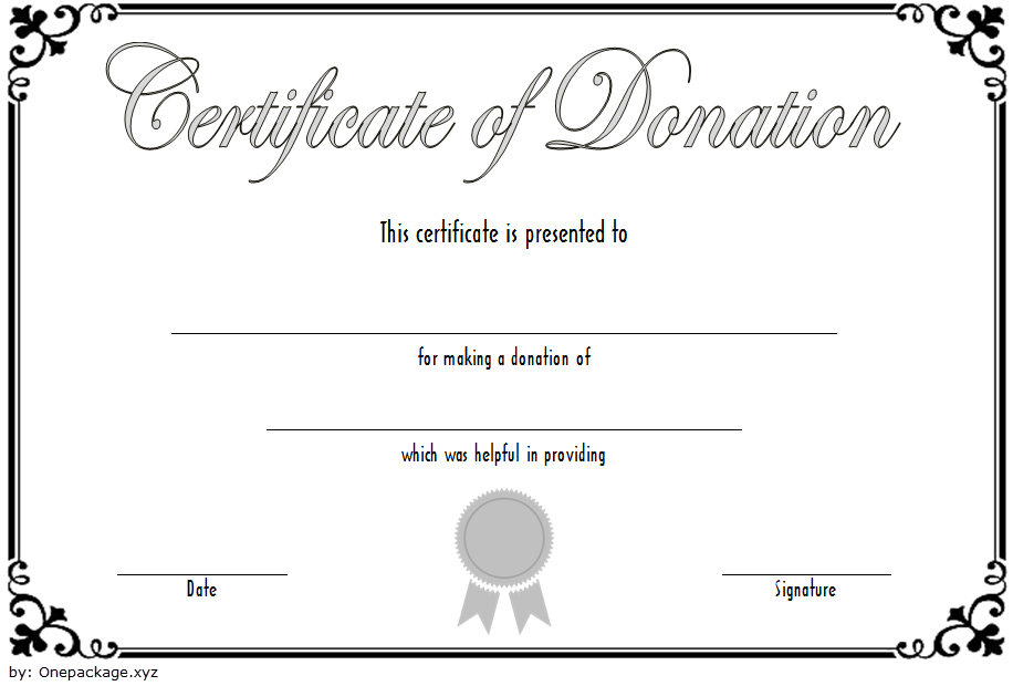 Read more about the article 4+ Certificate of Donation Template Free Printables