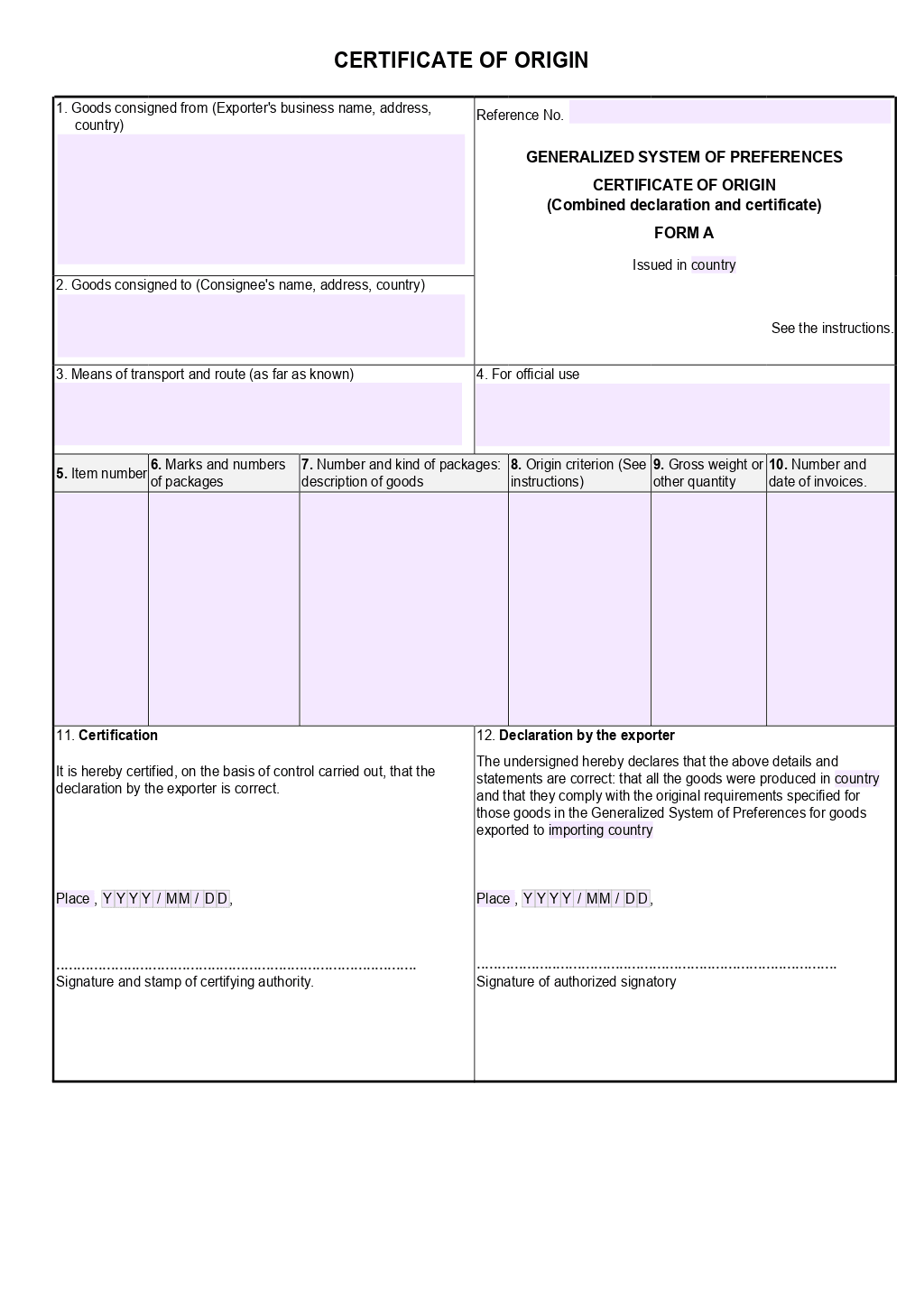 certificate of origin template, certification of origin template, form a certificate of origin template, generic certificate of origin template, us certificate of origin template, certificate of origin form template, fillable certificate of origin template, origin certificate template