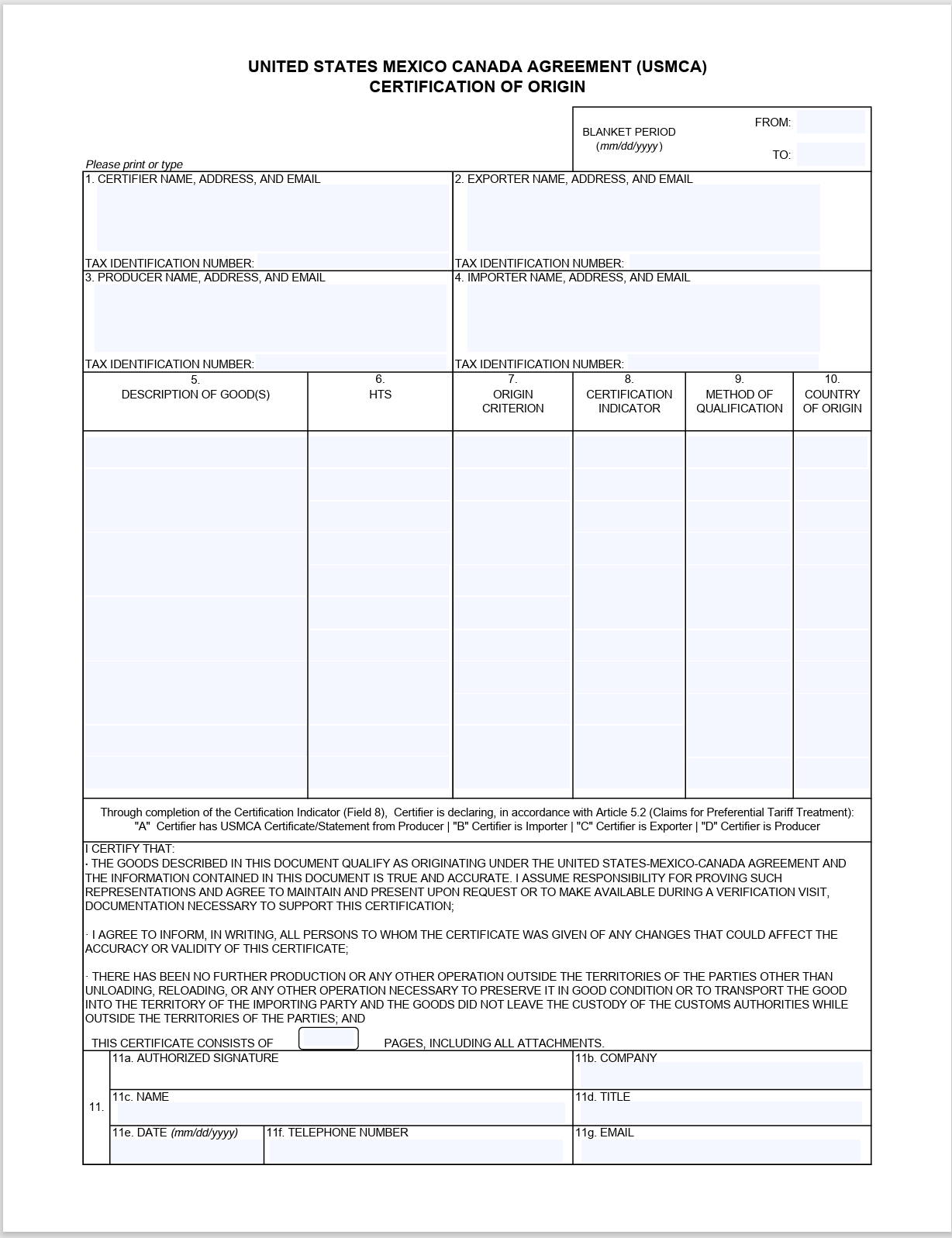 usmca certificate of origin template, cusma certificate of origin template, usmca certificate of origin form template, fedex usmca certificate of origin template, cbp usmca certificate of origin template, usmca certificate of origin fillable template, certificate of origin template usmca