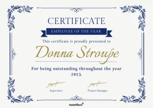 Read more about the article 2024 Employee of the Year Certificate Template Free Editable