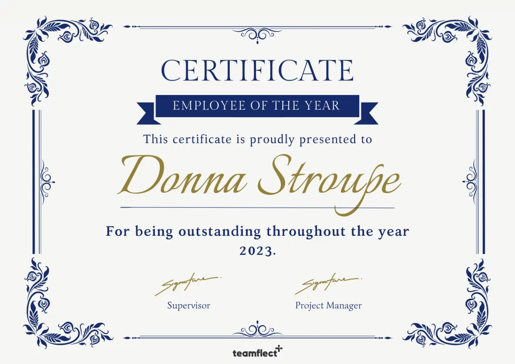 You are currently viewing 2024 Employee of the Year Certificate Template Free Editable