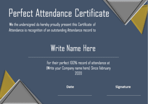Read more about the article 2024 Perfect Attendance Certificate Template Free Printable