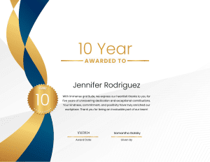 Read more about the article 2024 Years of Service Certificate Template Free Printable